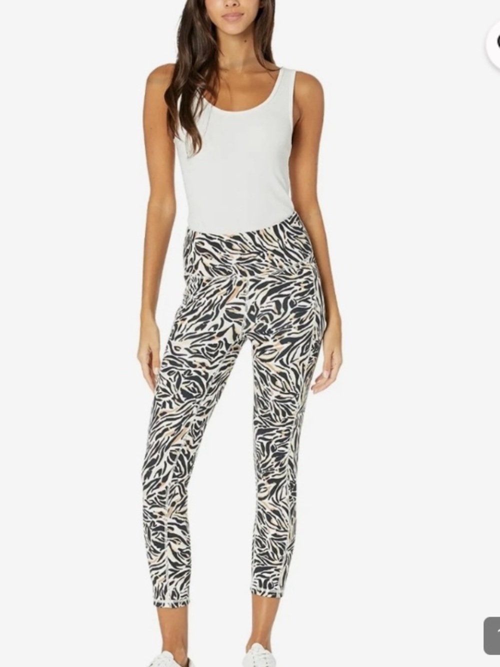 Abstract Zebra Print Lounge Pants in Black, Cream & Pink